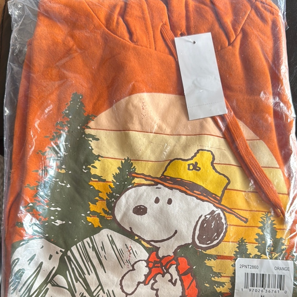Orange Snoopy Throwback Hoodie -M